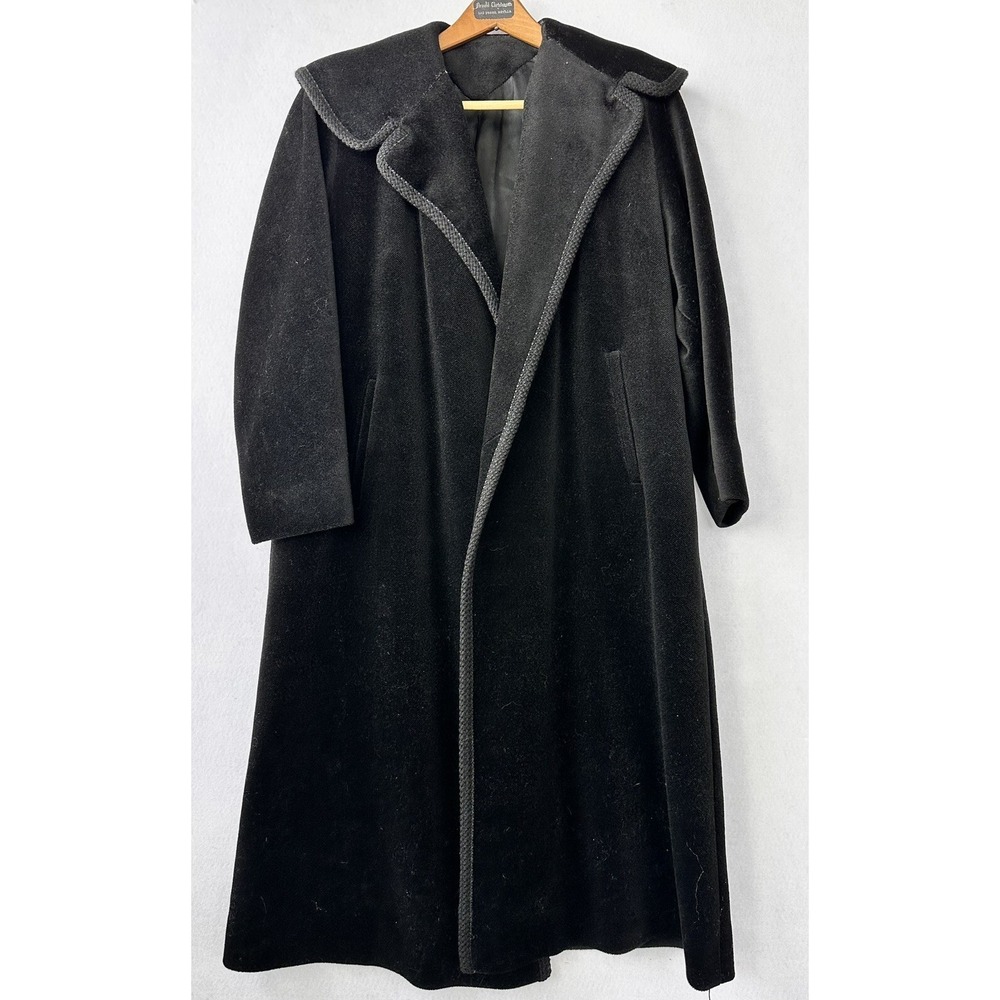 VTG‎ Forstmann Formal wool Coat Long Classic Retro Old Money Women's L Black
